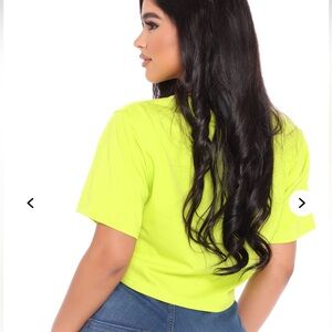 Fashion Nova Bright Yellow Short Sleeve Tee